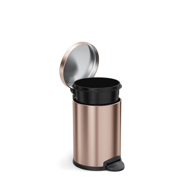 SIMPLEHUMAN ROUND PEDAL BIN 4.5L ROSE GOLD