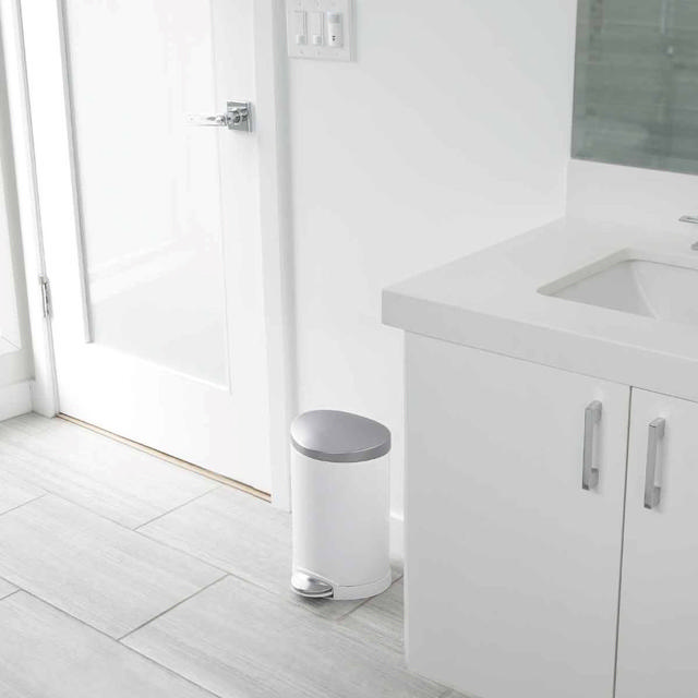 SIMPLEHUMAN SEMI ROUND PEDAL BIN 6L WHITE