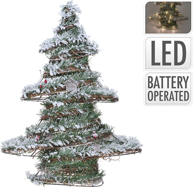 XMAS TREE RATTAN WITH LED 50CM