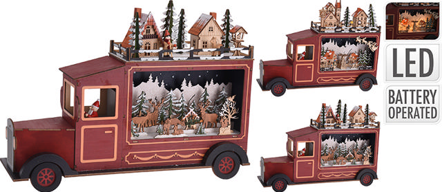 TRUCK ADVENT XMAS SCENE LED 2 ASSORTED DESIGNS