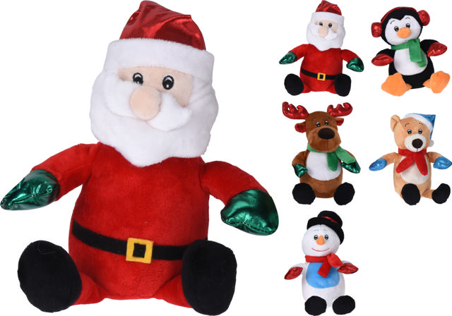 XMAS FIGURES PLUSH 20CM 5ASS