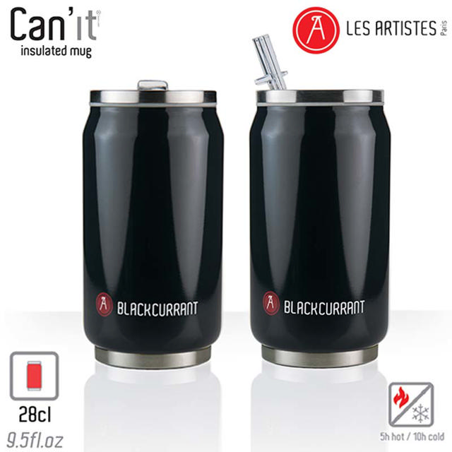 LES ARTISTES CAN'IT MUG INSULATED 280ML BLACK