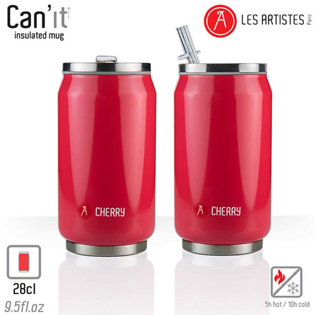 LES ARTISTES CAN'IT MUG INSULATED 280ML RED