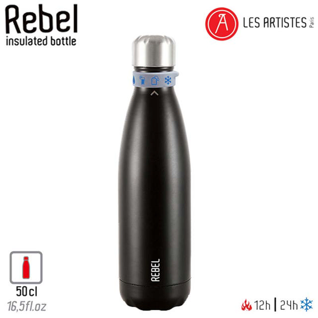 LES ARTISTES REBEL BOTTLE 500ML BLACK MAT