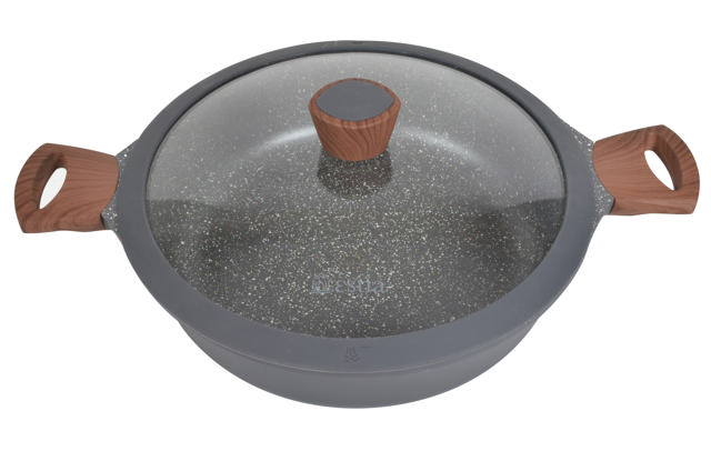 ESTIA STONE LOW CASSEROLE WITH LID 28CM