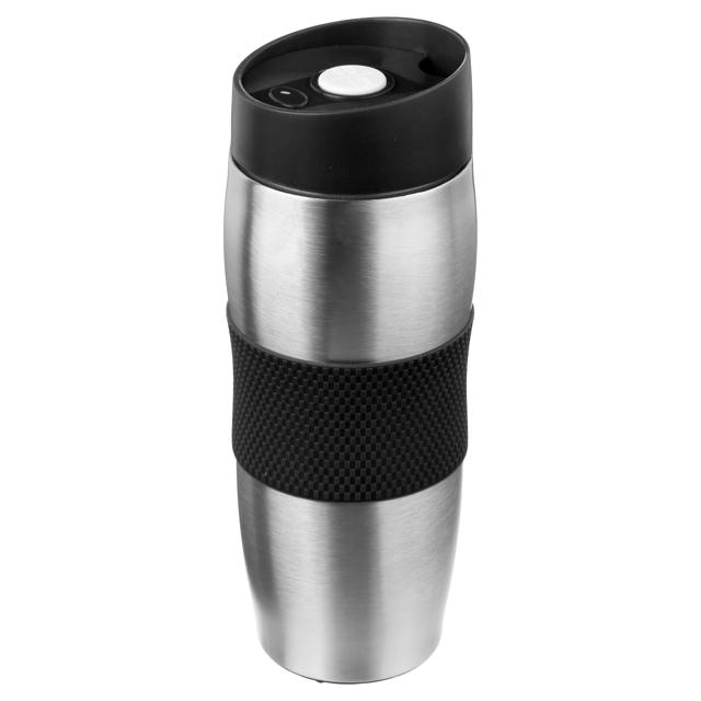 BLACK TRAVEL MUG DOUBLE WALL 36CL