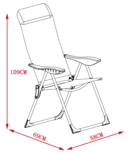 LEDA BEACH CHAIR WITH 5 POSITIONS