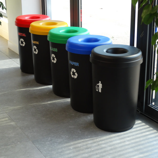 RECYCLE BIN 60L ASSORTED 42xH62.5CM - 1PCS