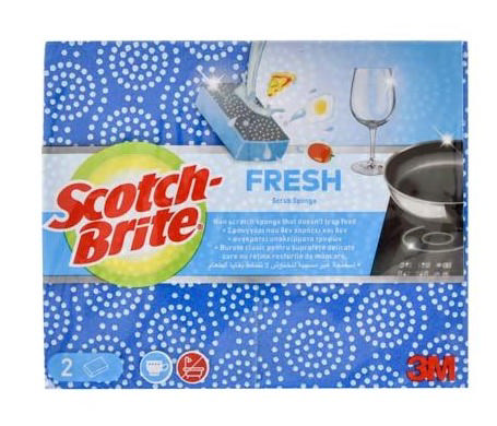 3M SCOTCH BRITE FRESH NON-SCRATCH SCRUB SPONGE 2 PCS