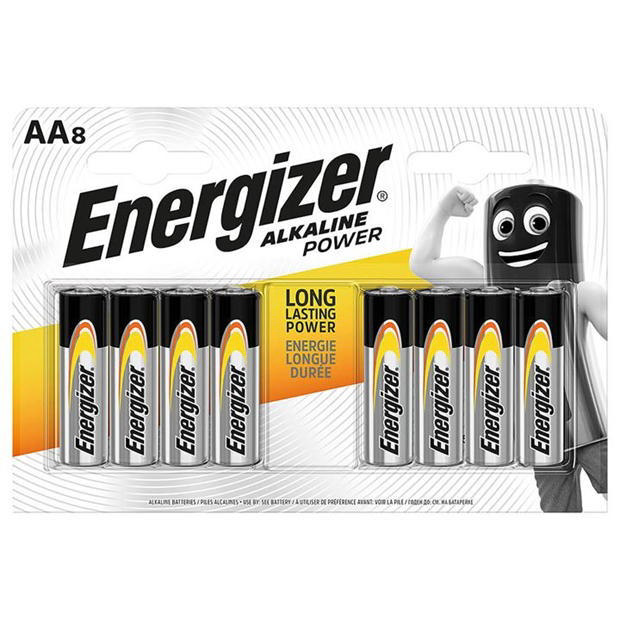 ENERGIZER ALKALINE POWER AA BATTERIES 8 PACK