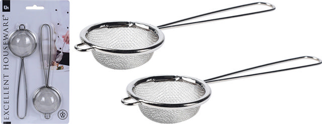 STRAINER SET STAINL STEEL 2PCS