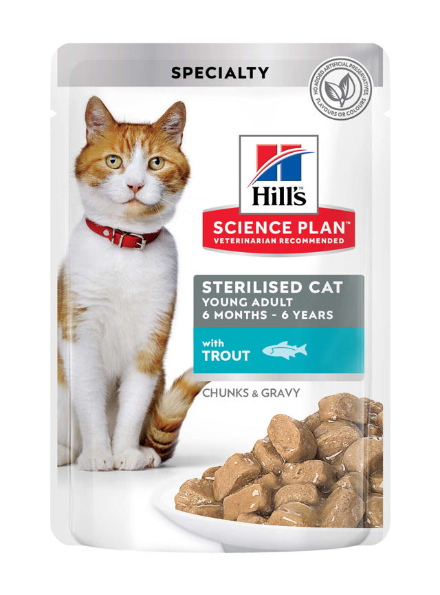 SCIENCE PLAN ELINE YOUNG ADULT STERILIZED TROUT 85GR