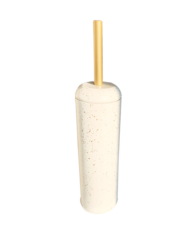 TOILET BRUSH WHITE SPECKLE GOLD METALS