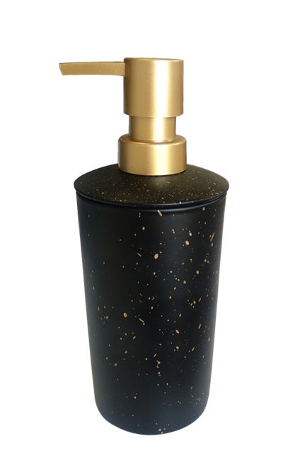 SOAP DISPENSER BLACK SPECKLE GOLD METALS