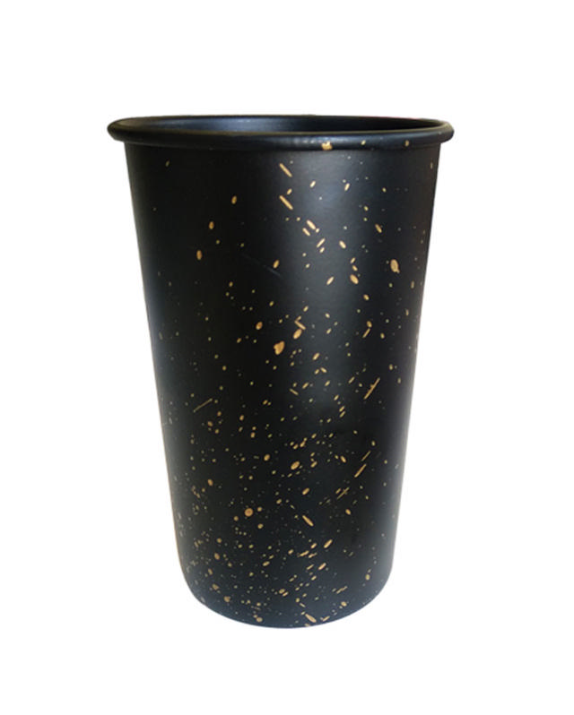 TUMBLER BLACK SPECKLE GOLD METALS