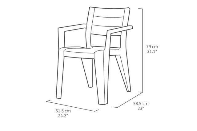 KETER JULIE OUTDOOR CHAIR 61.5X58.5X79CM - GRAPHITE