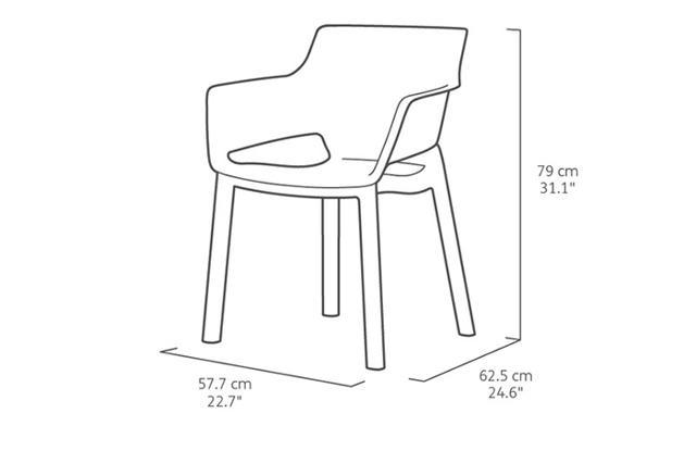 KETER ELISA OUTDOOR CHAIR 62.5X57.7X79CM - GRAPHITE