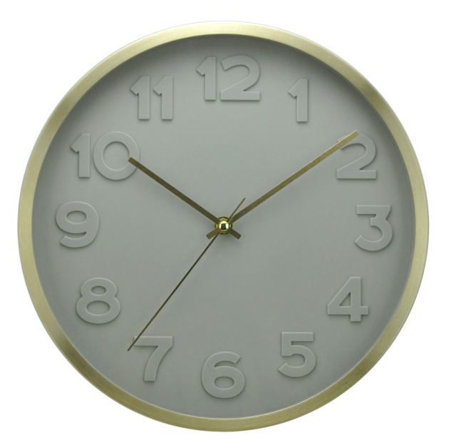 ALUM CLOCK 30CM 3ASS