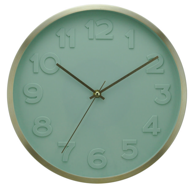 ALUM CLOCK 30CM 3ASS