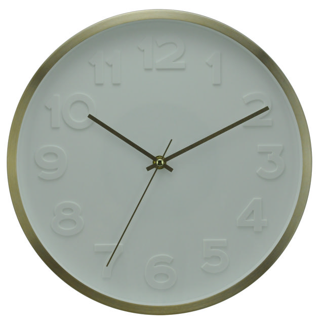 ALUM CLOCK 30CM 3ASS