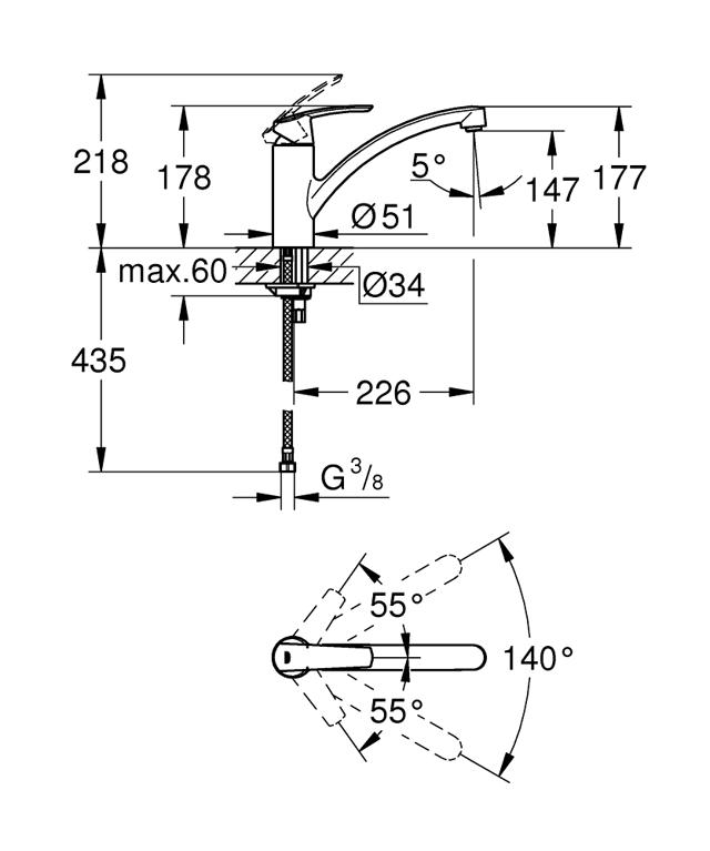 GROHE START SINGLE-LEVER SINK MIXER 1/2″