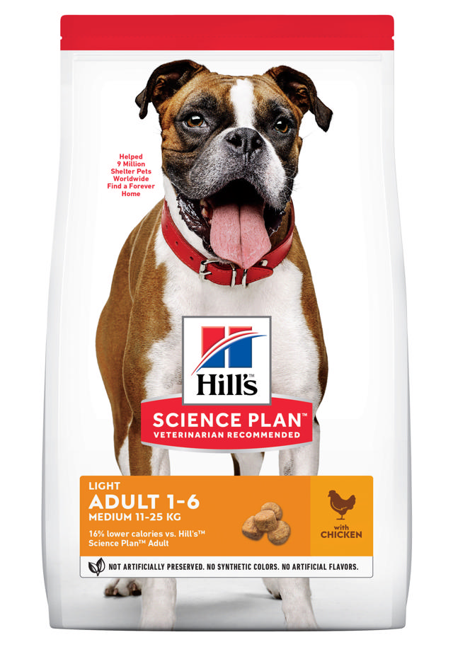 HILLS SCIENCE PLAN ADULT DOG LIGHT MEDIUM CHICKEN 14KG