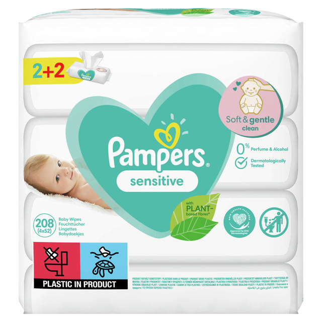 PAMPERS ΜΩΡΟΜΑΝΤΗΛΑ ΓΙΑ ΕΥΑΙΣΘΗΤΟ ΔΕΡΜΑ 52PCS 2+2FREE