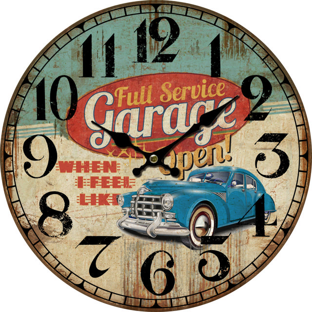 WALL DECO CLOCK 34CM MDF