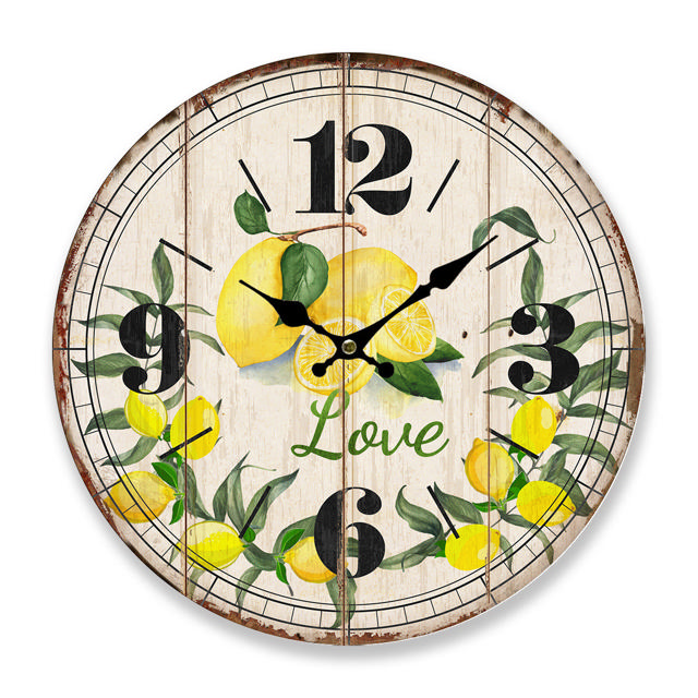 WALL DECO CLOCK 34CM MDF