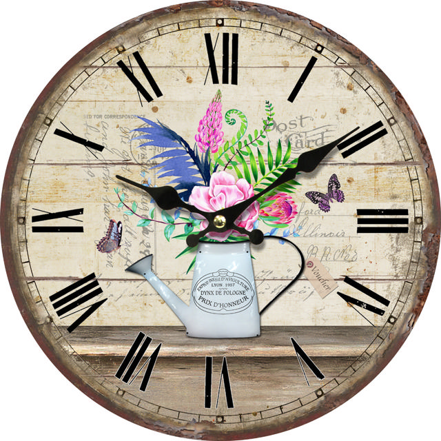 WALL DECO CLOCK 34CM MDF