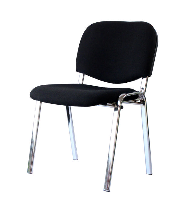 DAISY VISITOR CHAIR BLACK SILVER LEGS 54X59X79CM