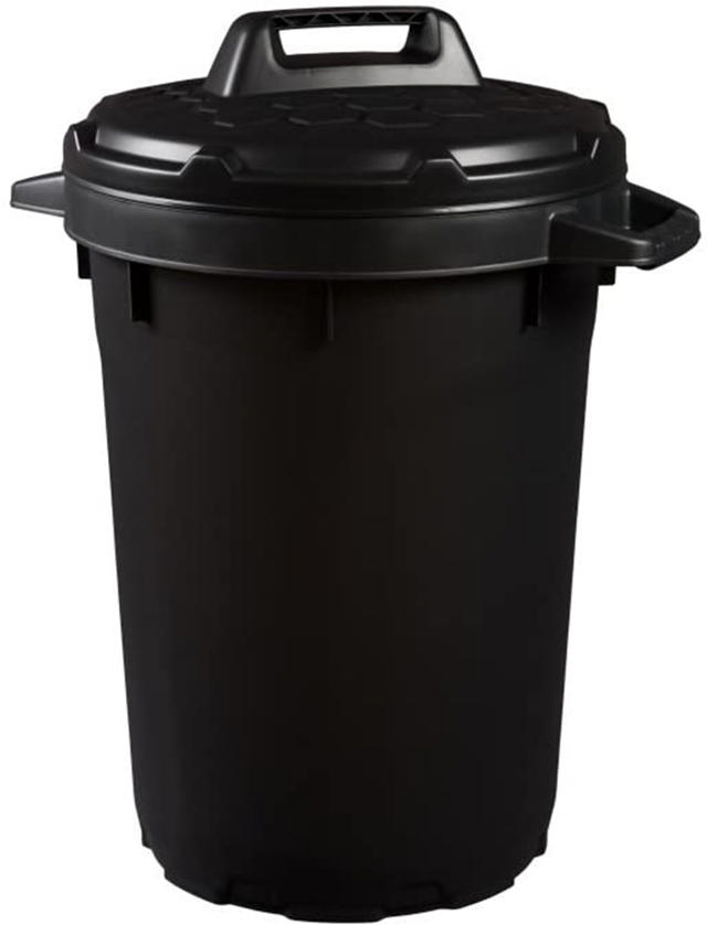 STRATA BIN WITH LID 90L HEAVY DUTY BLACK