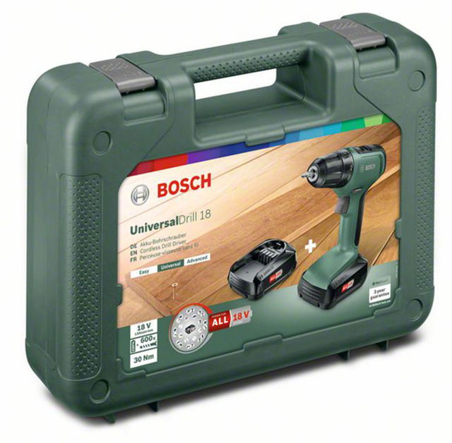 BOSCH UNIVERSAL DRILL 18 ΔΡΑΠΑΝΟΚΑΤΣΑΒΙΔΟ ΜΠΑΤΑΡΙΑΣ 18V 