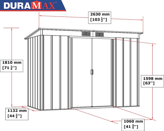  DURAMAX ECO METAL SIDE PENT 8X4FT GREEN