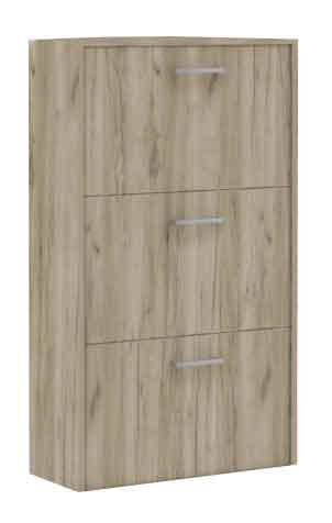 EKOWOOD SHOE CABINET WITH 3 DOORS H105XW59XD25CM GREY