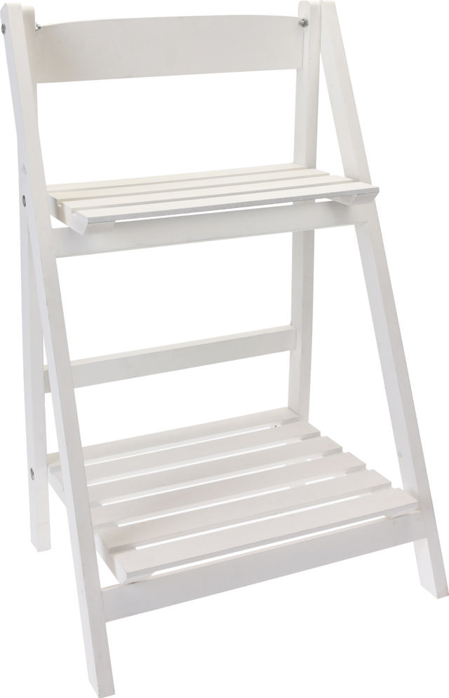 DISPLAY RACK WOOD 2SH WHITE