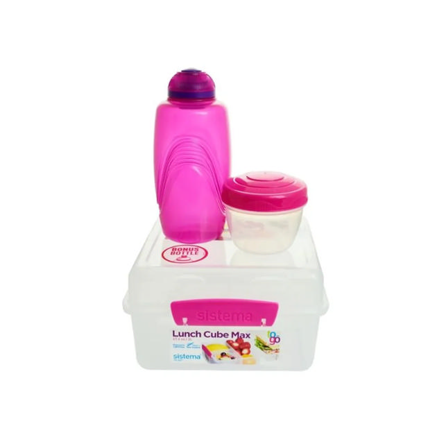 SISTEMA TO GO LUNCH CUBE 2L WITH BOTTLE 4 COLOURS