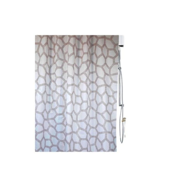 TEXTILE SHOWER CURTAIN CIRCLE GRIGIO