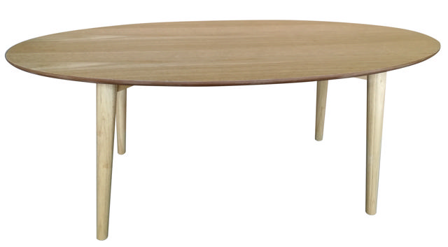 OVAL TABLE OAK VENEER 120X60X47CM