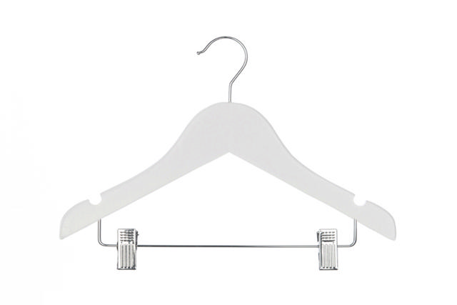 DOMOPAK WOODEN HANGER WITH CLIPS WHITE