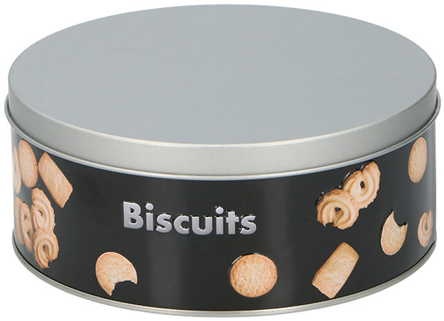 STORAGE TIN BISCUITS 17X17X7CM