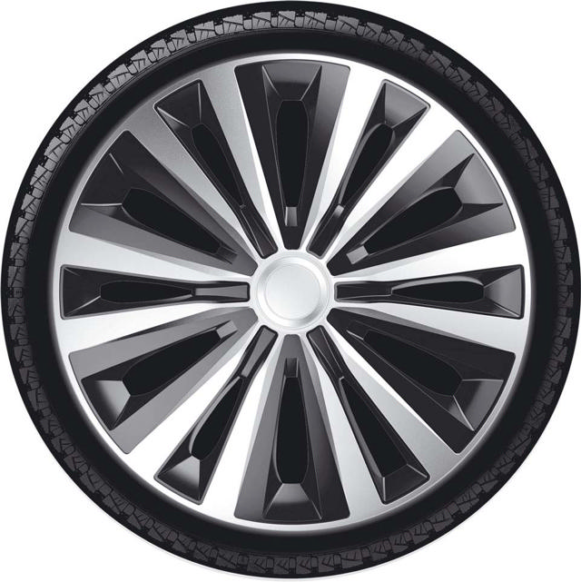 J-TECH WHEEL COVER SILVER/ BLACK 13