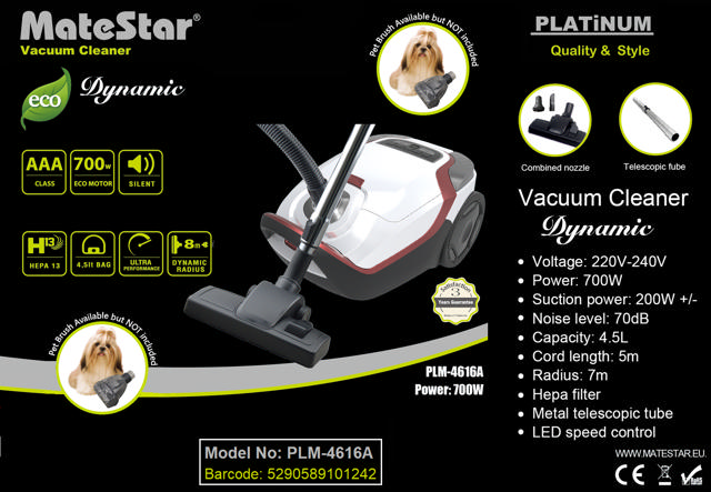 MATESTAR PLATINUM VACUUM CLEANER 700W