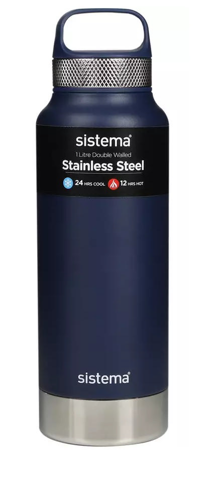 SISTEMA HYDRATION BOTTLE STAINLESS STEEL 1L 5 ASSORTED COLORS