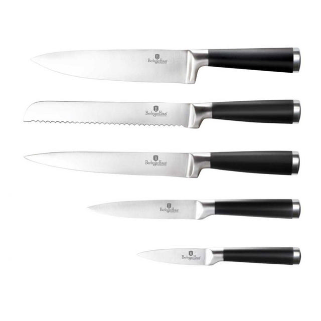 BERLINGER HAUS BLACK ROYAL COLLECTION 6PCS KNIFE SET WΙΤΗ STAND