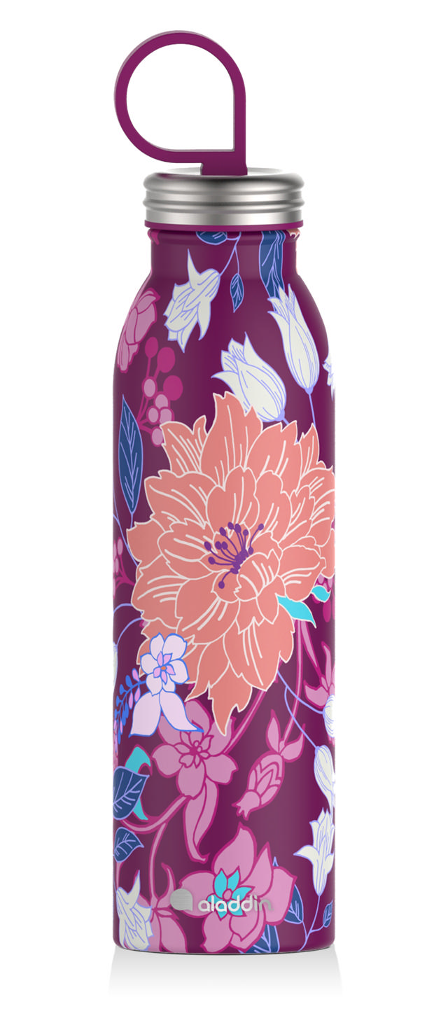 ALADDIN NAITO CHILLED THERMAVAC WATER BOTTLE DAHLIA BERRY 550ML 9 HRS COLD