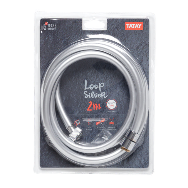 TATAY SHOWER HOSE LOOP SILVER 2M