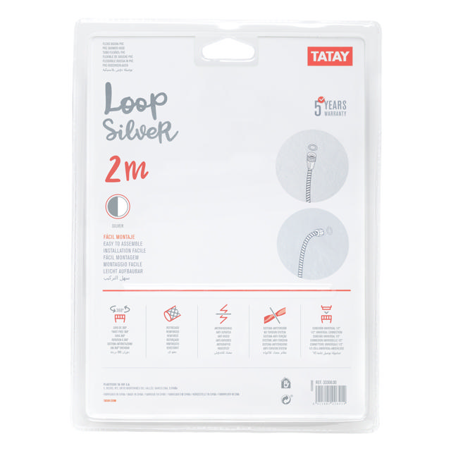 TATAY SHOWER HOSE LOOP SILVER 2M