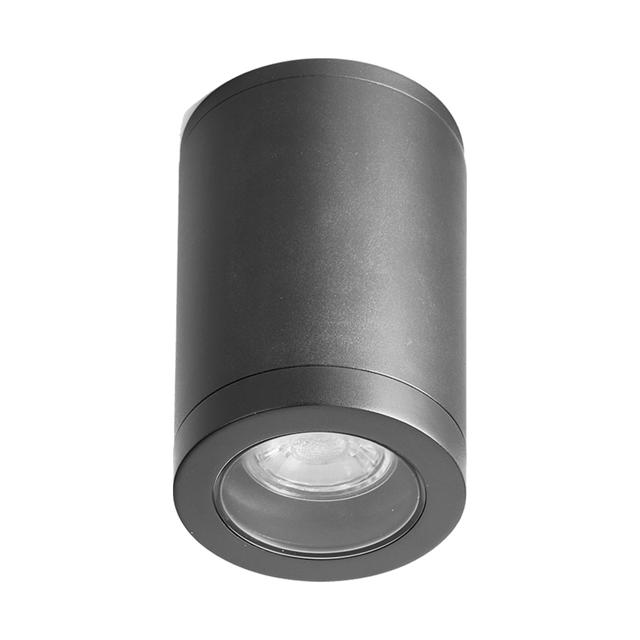 SUNLIGHT 1xGU10 (MAX.10W) CEILING LIGHT CYLINDER DARK GREY IP54 WHITE Ø90xH140MM