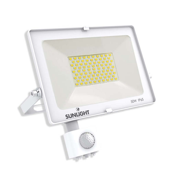 SUNLIGHT LED 50W ΛΕΠΤΟΣ ΠΡΟΒΟΛΕΑΣ ME ΑΙΣΘΗΤΗΡΑ 6000LM 4000K IP54